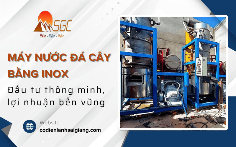 máy nước đá cây bằng inox