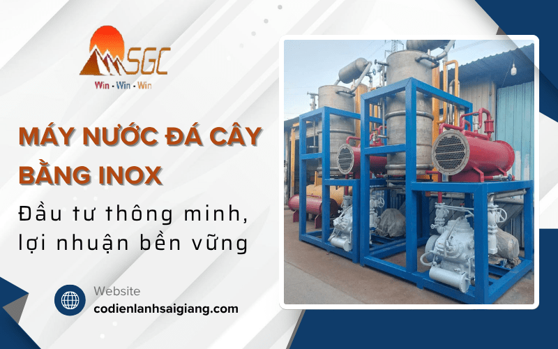 máy nước đá cây bằng inox